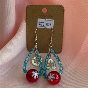 Handcrafted Snowflake Teardrop Hoops Earring’s